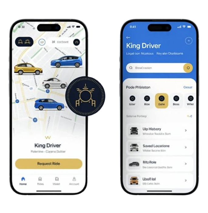 Application King Driver sur smartphone - Réservez un VTC électrique